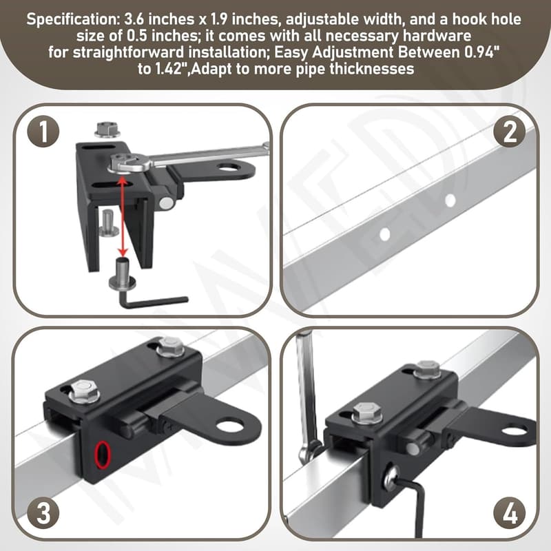 Adjustable Heavy-Duty Snowmobile Bumper Hitch Kit