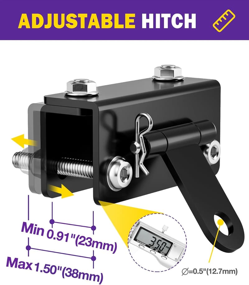 Adjustable Heavy-Duty Steel Snowmobile Towing Kit