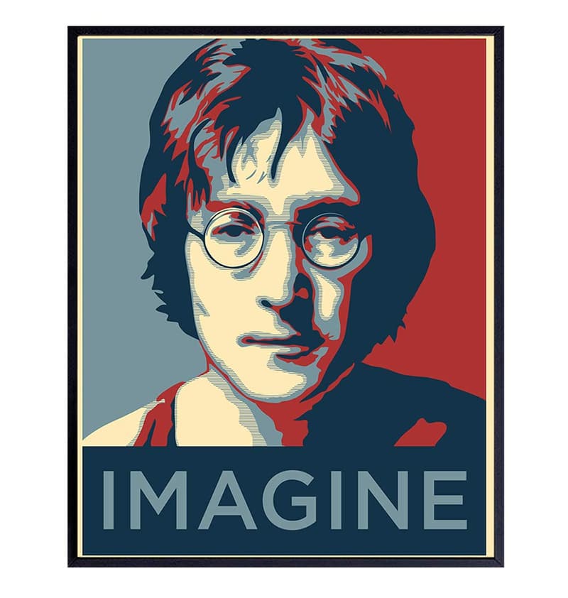 John Lennon Imagine Wall Art Print - 8x10 Contemporary Decor