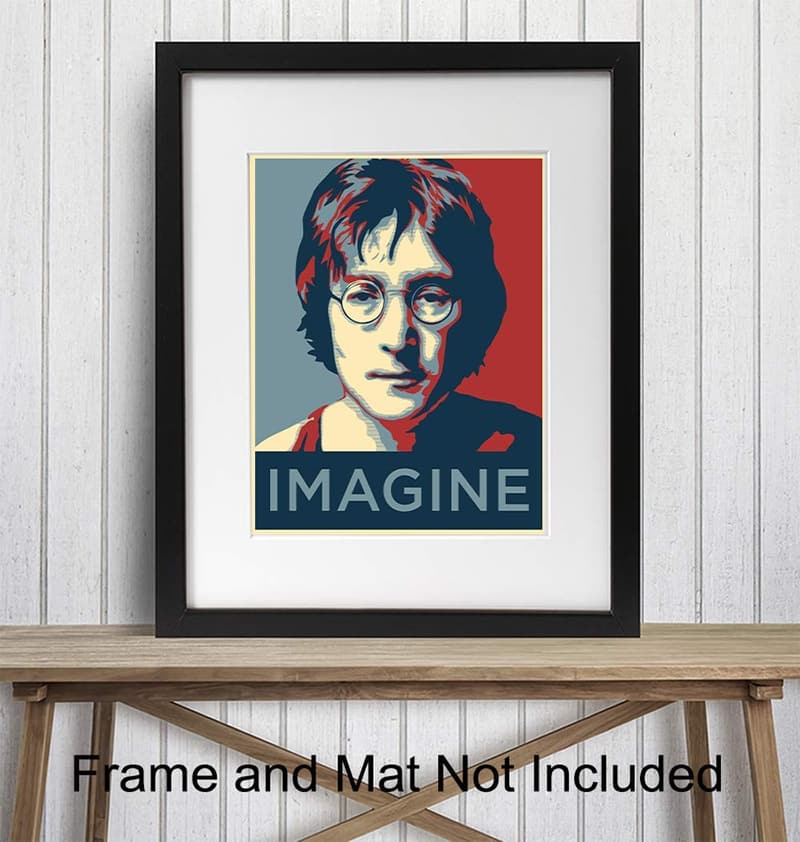 John Lennon Imagine Wall Art Print - 8x10 Contemporary Decor