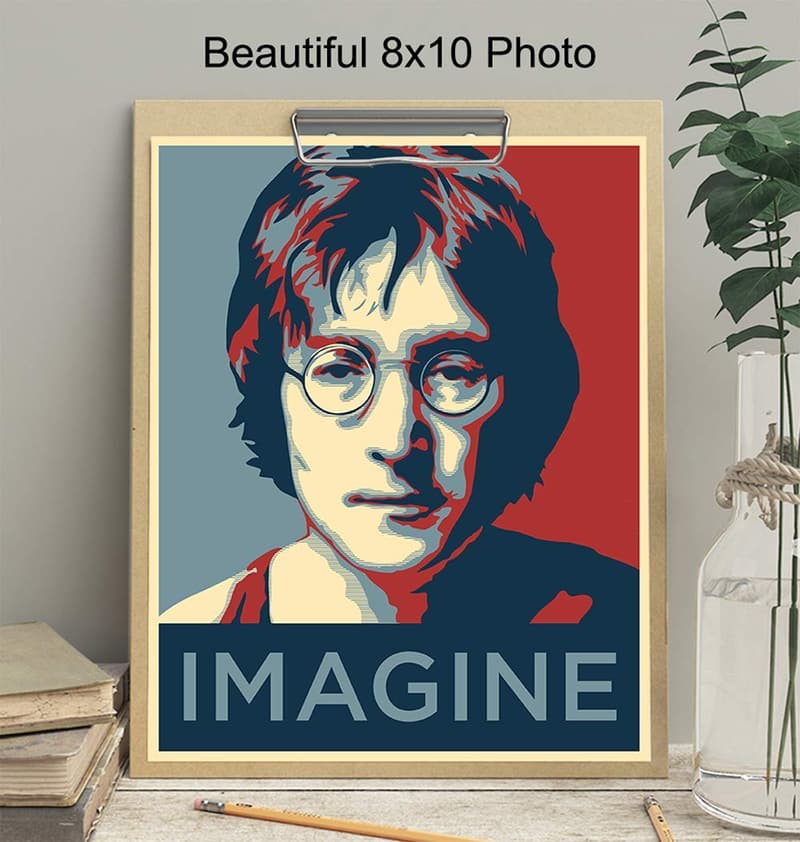 John Lennon Imagine Wall Art Print - 8x10 Contemporary Decor