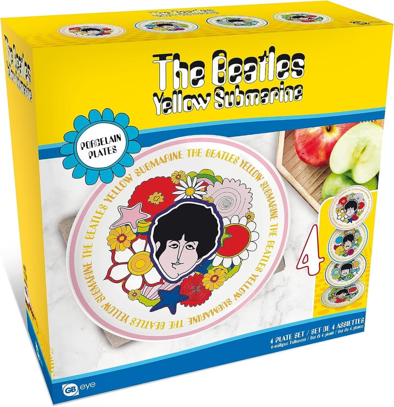 The Beatles Yellow Submarine Flower Plate Set - 4 pcs