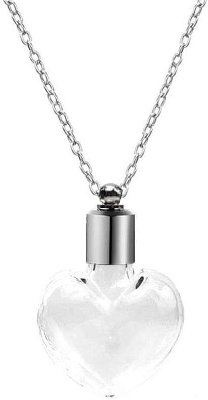 Heart-Shaped Cremation Urn Pendant Necklace for Women