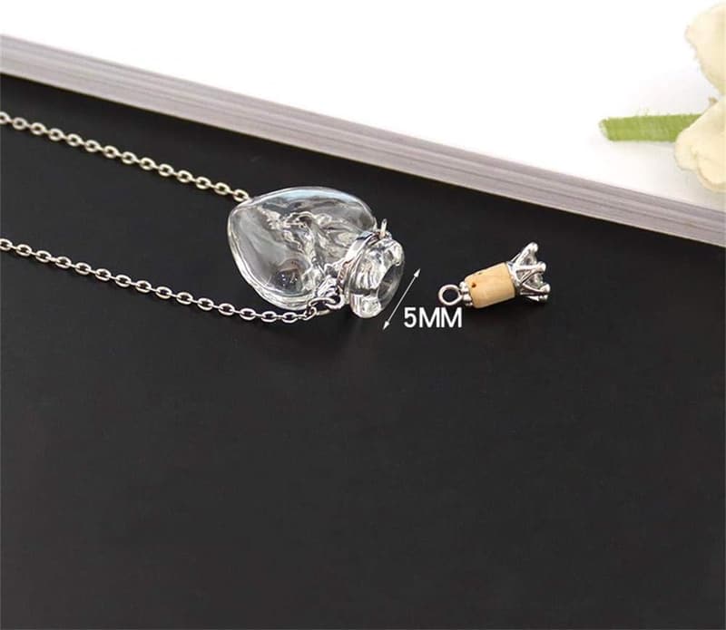 Clear Heart Vial Perfume Bottle Necklace for Women