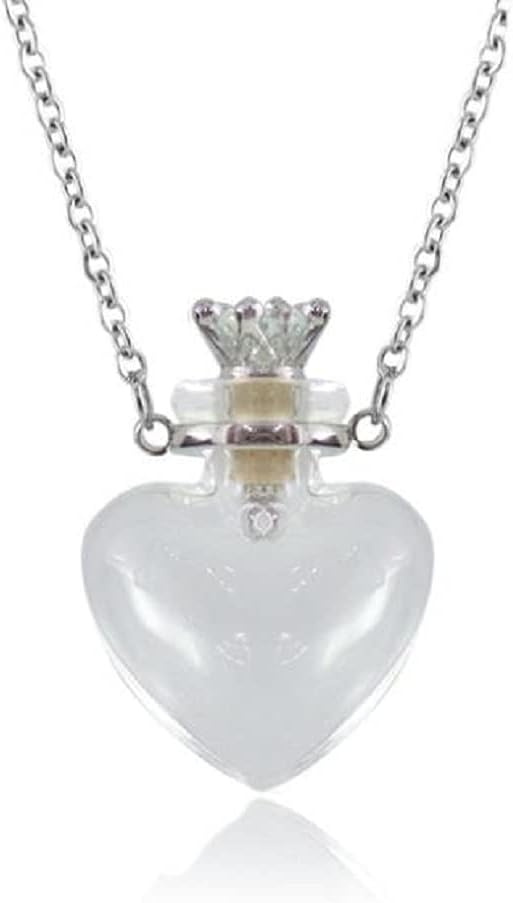 Make a Wish Clear Heart Vial Necklace for Women