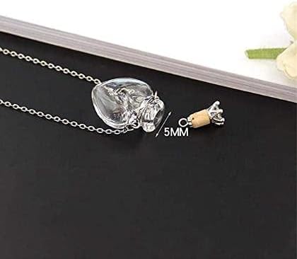 Make a Wish Clear Heart Vial Necklace for Women