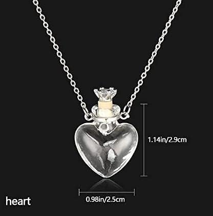 Make a Wish Clear Heart Vial Necklace for Women
