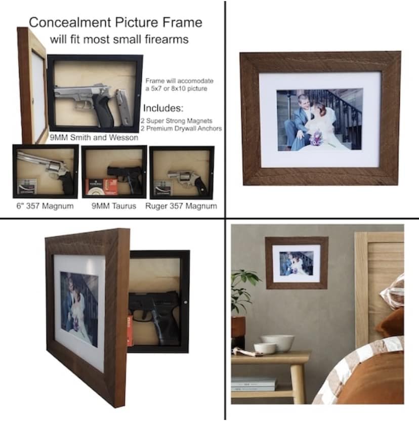 Father’s Day Handgun Concealment Frame - Real Walnut Wood