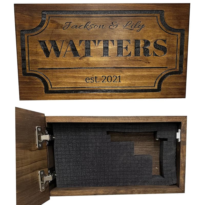 Personalized Concealment Shelf with Family Name and Date