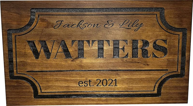 Personalized Concealment Shelf with Family Name and Date