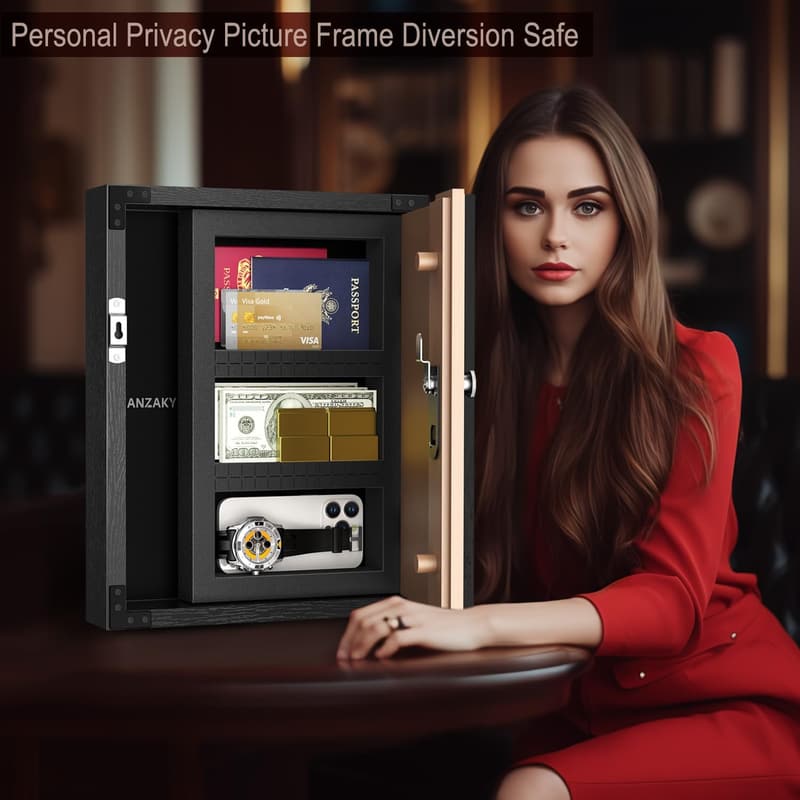 Hidden Money Safe Diversion Frame with Custom Foam - Black