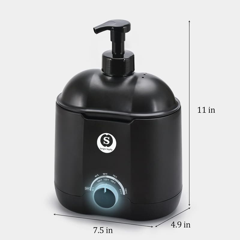 Heated Shaving Cream Dispenser for Men - 800ML Capacity, Black