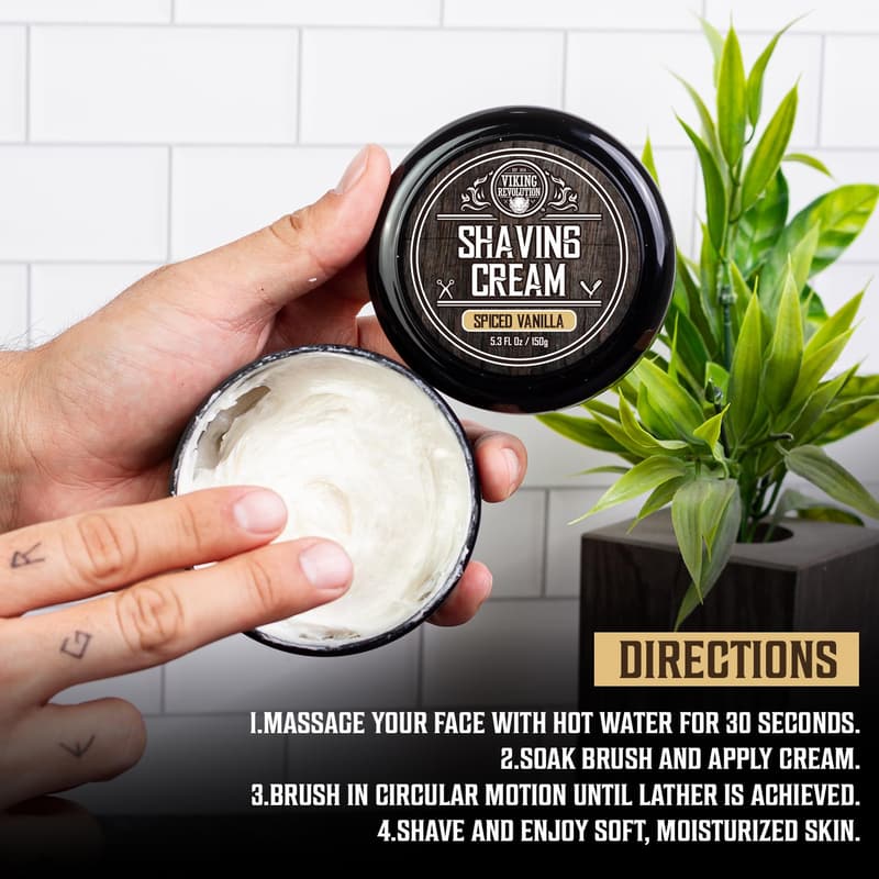 Luxury Shaving Cream for Men - Spiced Vanilla - 5.3oz