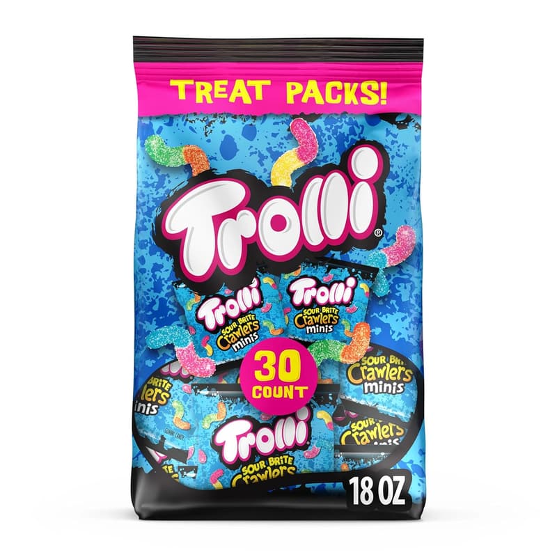 Trolli Mini Sour Brite Crawlers Gummy Worms – Sweet & Sour 18 oz