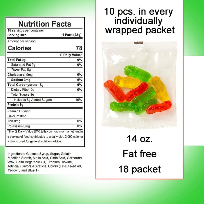Easter Gummy Worms - 18 Individually Wrapped Treats