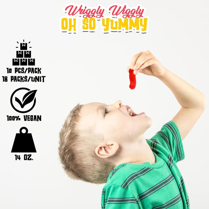 Spring Wriggly Worms Gummy Candy - Soft & Chewy Treats - 14 oz