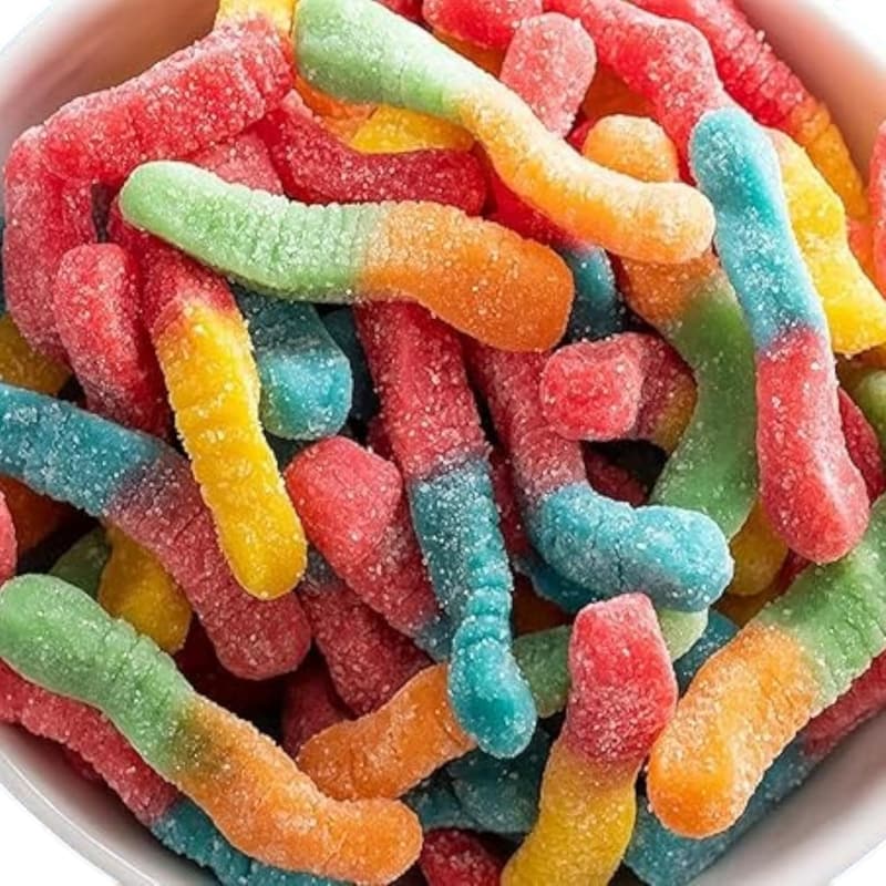SourBrite Crawlers Minis Gummy Worms - Fun Size Packs, 1 lb