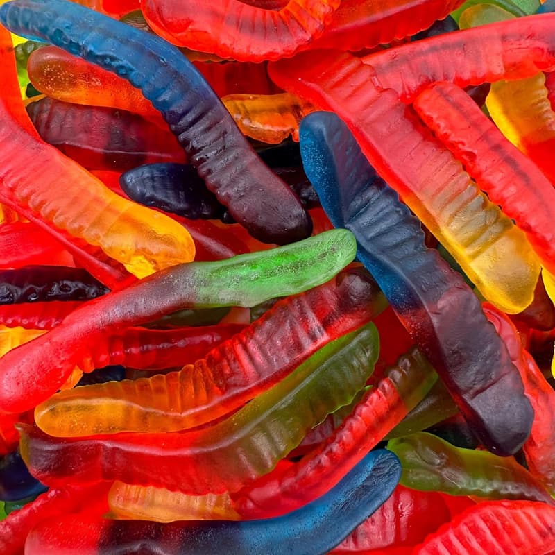 Gummy Worms Candy - 2 lb Bag Made with Real Fruit Juice