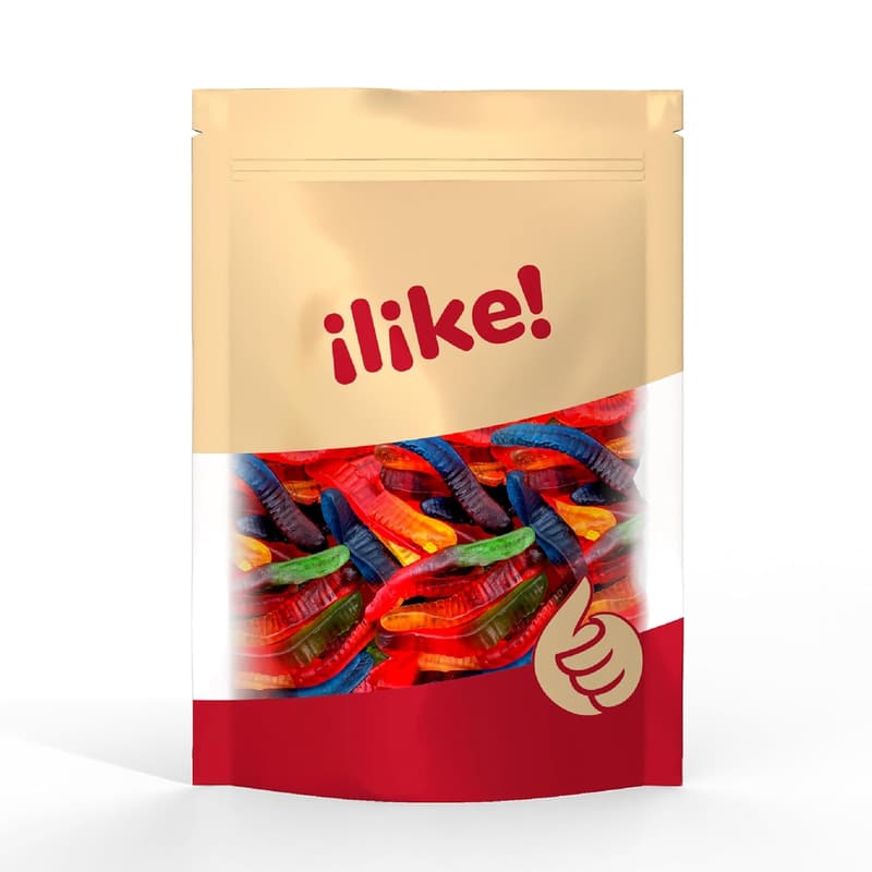 Gummy Worms Candy - 2 lb Bag Made with Real Fruit Juice