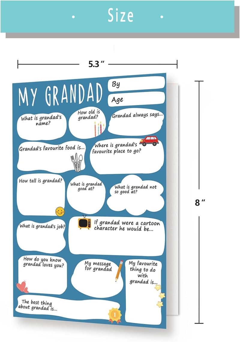 Happy Father's Day Card for Grandad - Fill in the Blanks Design