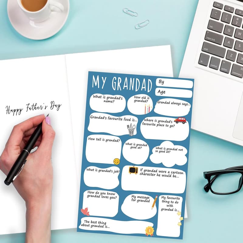 Happy Father's Day Card for Grandad - Fill in the Blanks Design