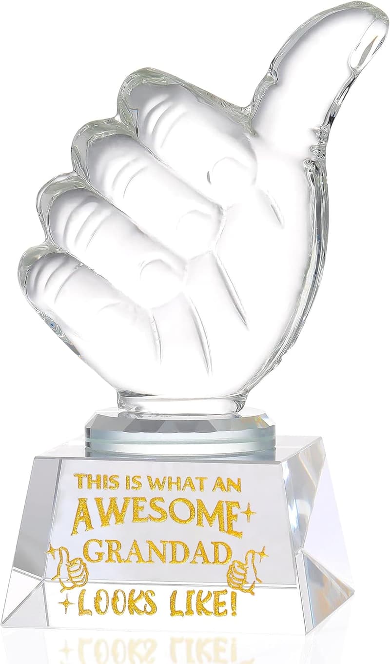 Meaningful Crystal Keepsake Trophy for Grandad's Birthday