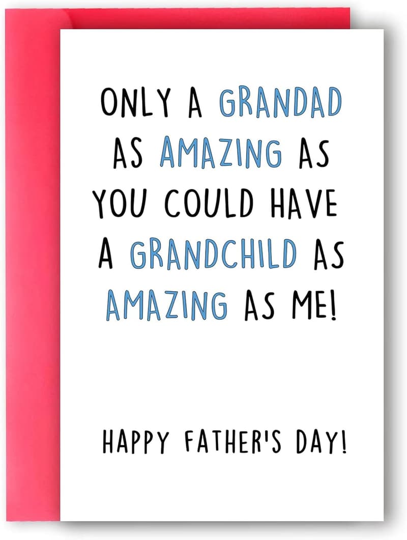 Funny Father's Day Card for Grandad - Unique Gift from Grandkids