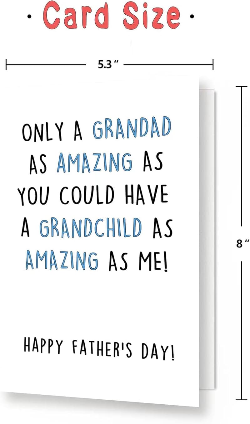 Funny Father's Day Card for Grandad - Unique Gift from Grandkids