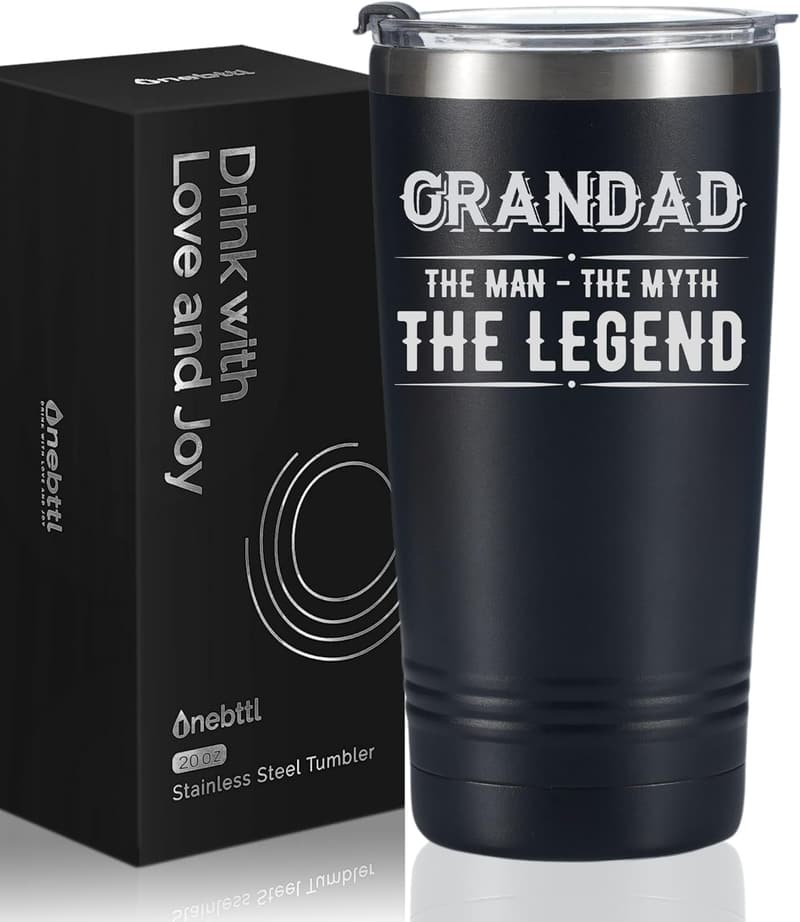 Father's Day Stainless Steel Tumbler for Grandpa - 20oz
