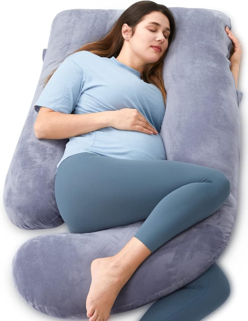 U-Shaped Maternity Pillow with Removable Cover for Pregnant Women