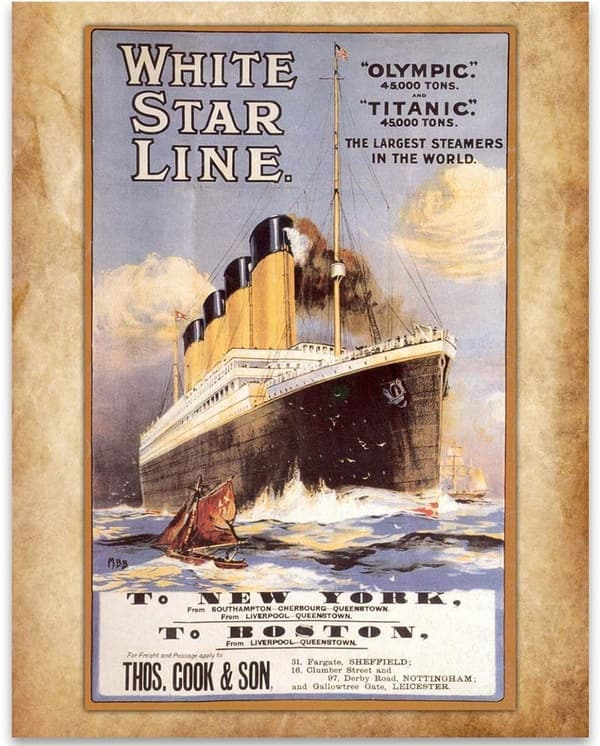 Vintage Titanic Art Print – 11x14 Unframed Gift for History Buffs