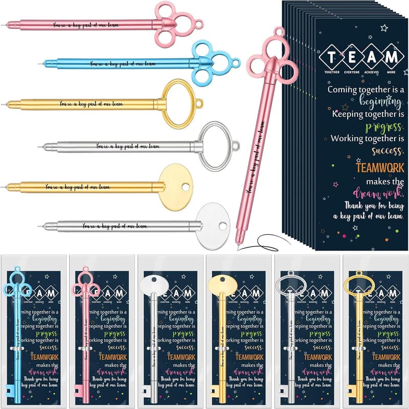 Team Appreciation Gifts: Inspirational Key Rollerball Pen Set (12)