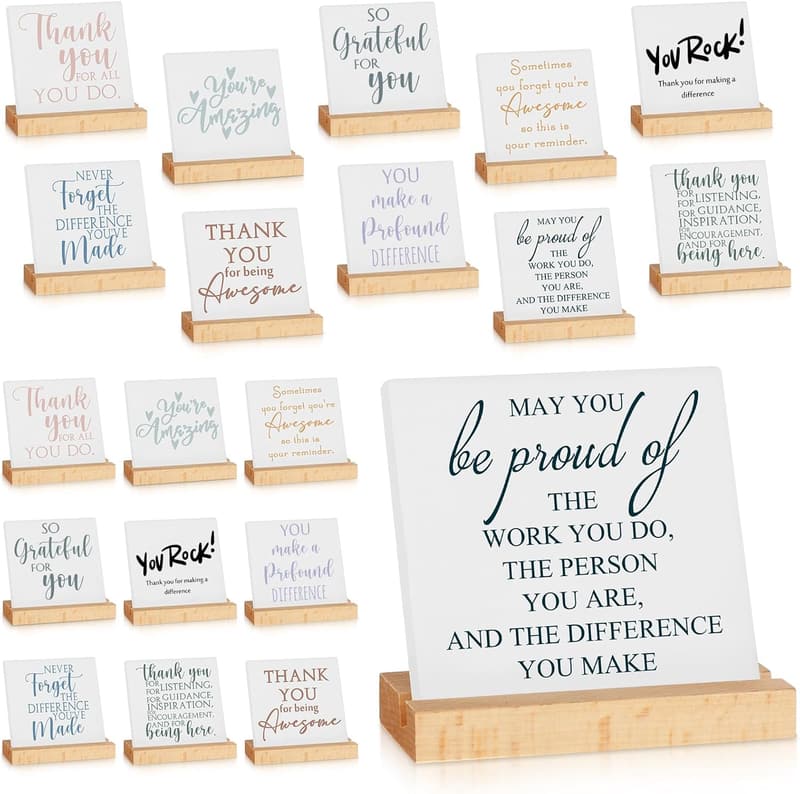 Inspirational Quotes Desk Decor - 20 Pack Office Gift Set