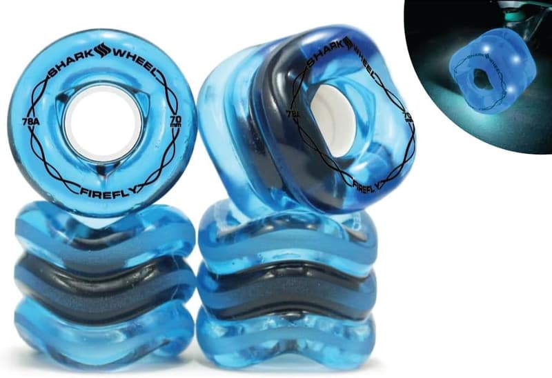 Light Up Shark Wheel Firefly 60mm/70mm for Skateboards & Longboards