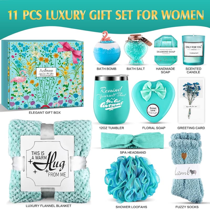 Luxury Flannel Blanket Care Package for Her - Birthday & Self-Care