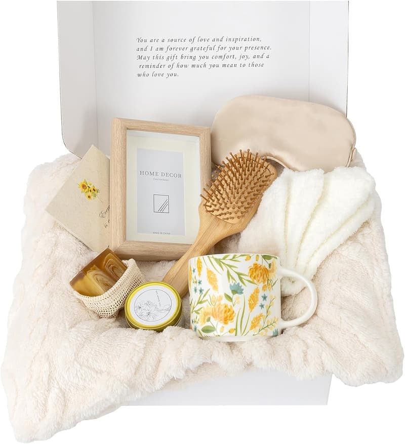 Sunflower Coffee Mug Gift Basket for Women's Birthdays