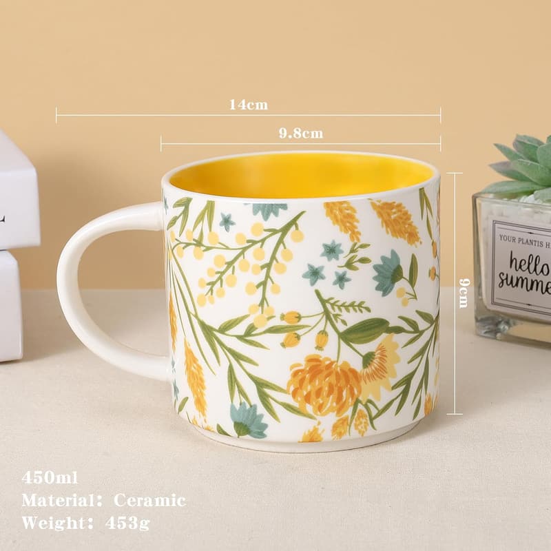 Sunflower Coffee Mug Gift Basket for Women's Birthdays