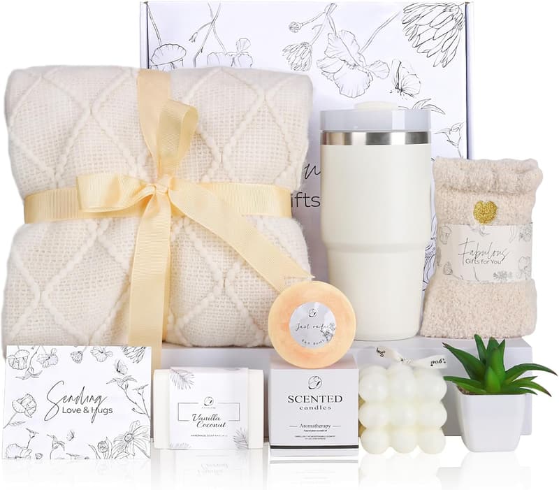 Mother's Day Care Package: Tumbler & Blanket Gift Set for Her