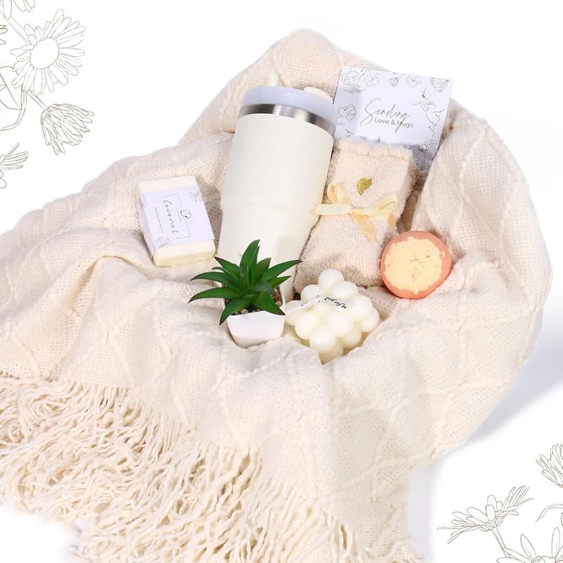 Mother's Day Care Package: Tumbler & Blanket Gift Set for Her