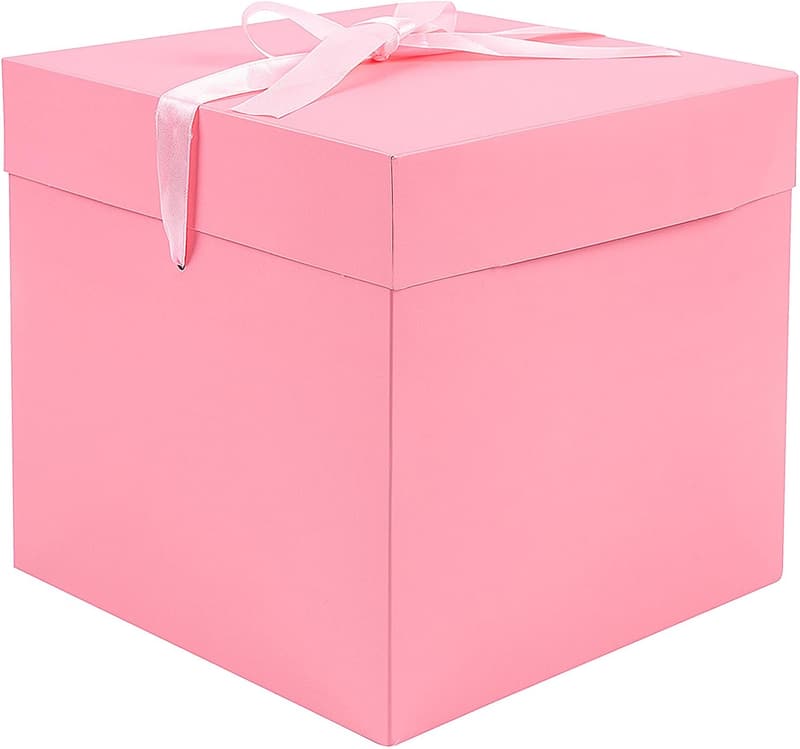 Medium Pink Gift Box with Lids and Ribbon for Women’s Birthdays