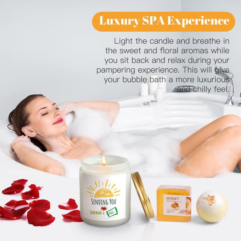 Get Well Soon Spa Gift Basket for Women with Blanket & Mugs