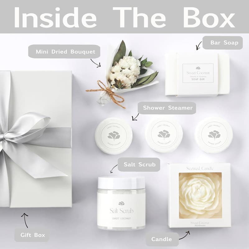 Luxury Coconut Spa Gift Basket for Women - Birthday & Mother's Day