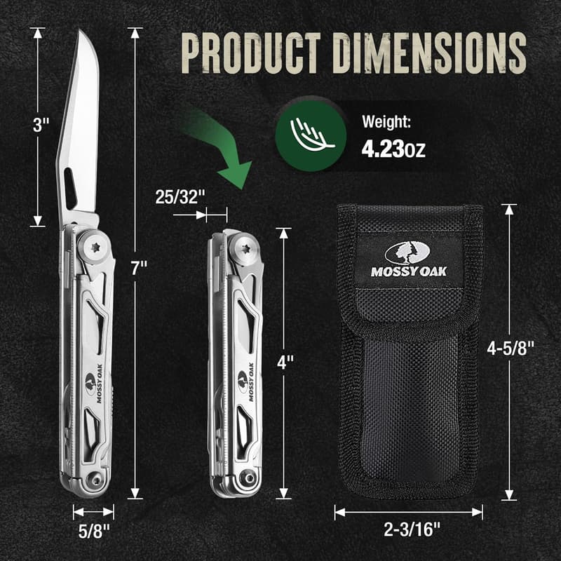 Mossy Oak 12-in-1 Stainless Steel Multitool Pocket Knife
