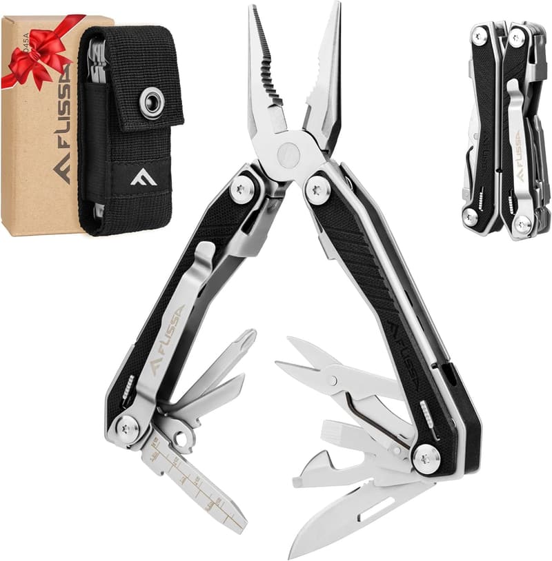 Stainless Steel 16-in-1 Multi-Tool with G10 Handle for Camping