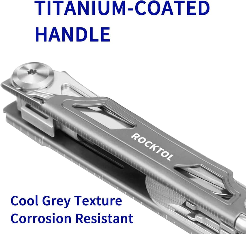 12-in-1 Multitool Knife with Titanium Handle for Men