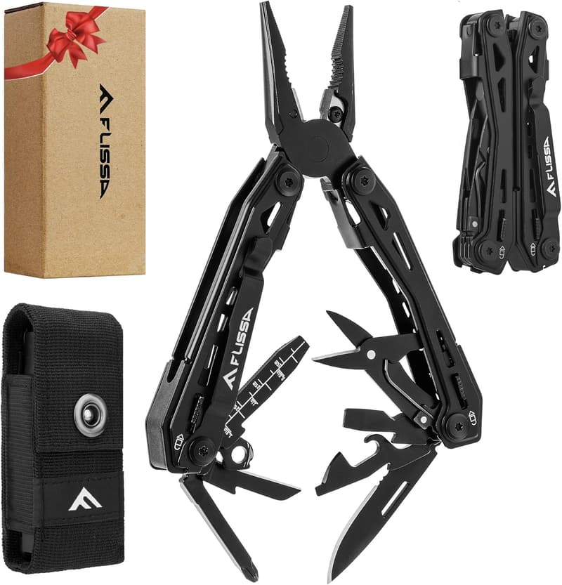 Outdoor Multi-Tool: 16-in-1 Stainless Steel EDC with Knife & Sheath