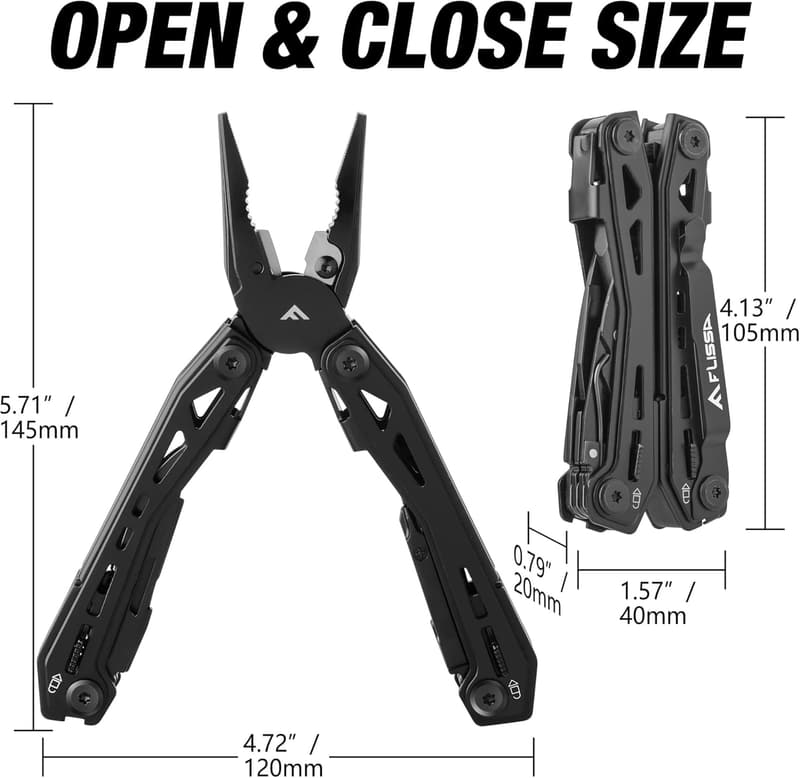 Outdoor Multi-Tool: 16-in-1 Stainless Steel EDC with Knife & Sheath