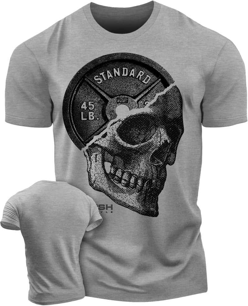 Skull Plate Gym Shirt for Men - Workout Tee