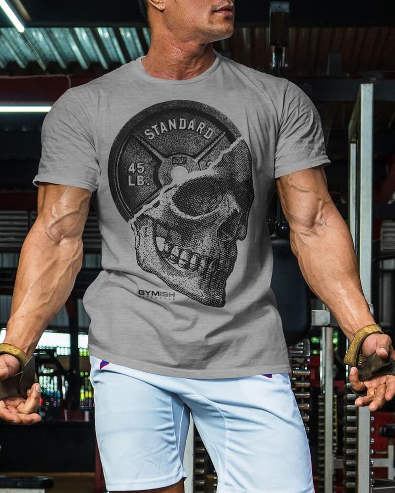 Skull Plate Gym Shirt for Men - Workout Tee