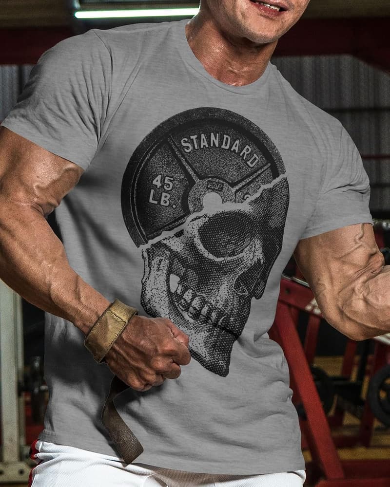 Skull Plate Gym Shirt for Men - Workout Tee